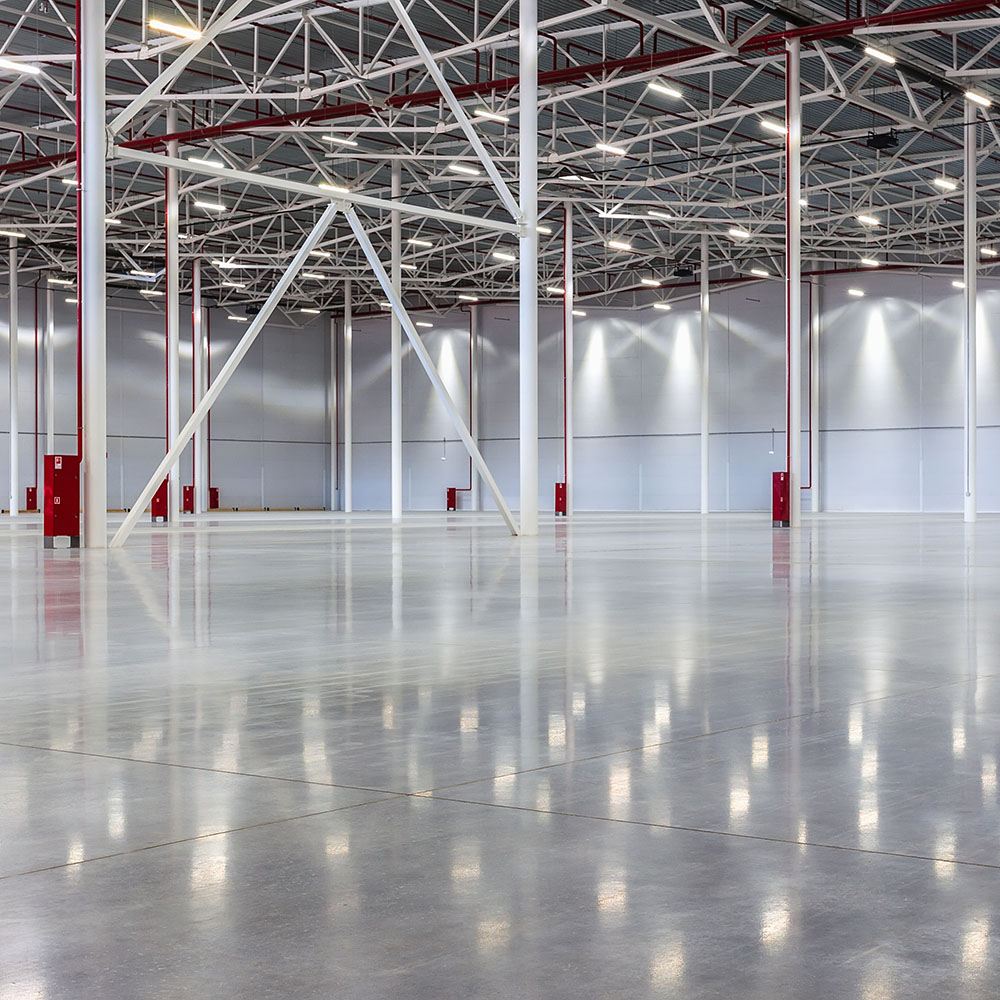 Large Empty Warehouse with Clean Floors